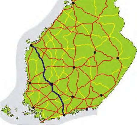 Valtatie 3:n anatomiaa Tampere-Vaasa KVL 5 000 10 000 Vahva teollisuuden ja kaupan tavaravirta jatkuu vt 19:llä reittiä Jalasjärvi- Seinäjoki-Uusikaarlepyy, Pohjanmaan