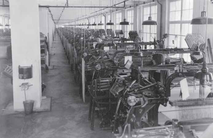 TYÖVÄENTUTKIMUS VUOSIKIRJA 2009 Kuva Turun Verkatehtaan kutomosta vuodelta 1938. Kuva: M. Mannelin. Kansan Arkisto. sesti perin rajallinen, mutta se rajoittui entisestään työajan synkronoinnissa.