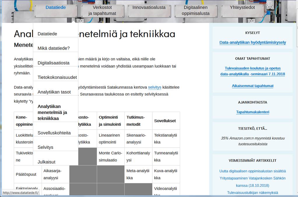 Sivusto (Datatiede) Kattava tietopaketti löytyy data-analytiikan selvityksestä Mitä datatiede on?