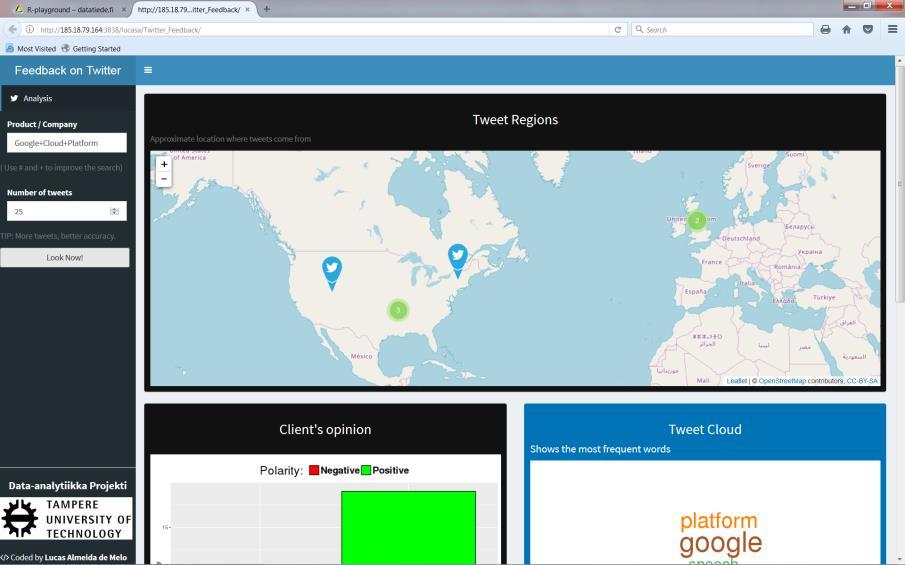 Innovaatioalustan esimerkkejä Twitter-palaute (Google