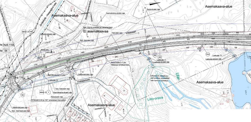 6 Kuva 5. Ote Valtatien 4 parantaminen Äänekosken kohdalla, tiesuunnitelma väli Mämmen ylikulkusilta Kivisalmi/Mämmensalmi (ELY-keskus, Finmap Infra, 31