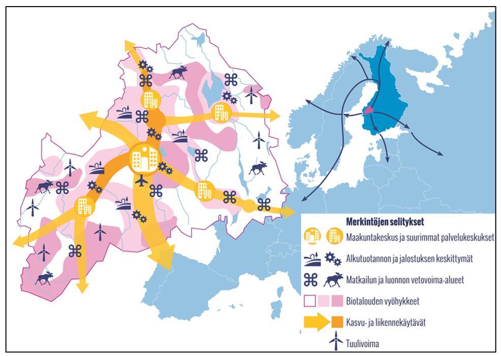 3.3 Alue- ja yhdyskuntarakenne Kuvassa 4 on esitetty Etelä-Pohjanmaan alueellinen perusrakenne ja ylimaakunnalliset yhteydet.
