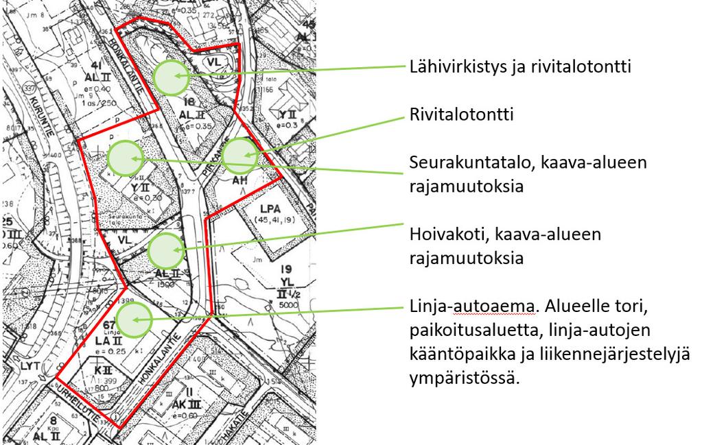 TULEVAT TAI VIREILLÄ OLEVAT KAAVOITUSHANKKEET JA KAAVOITUSTA PALVELEVAT SUUNNITELMAT Uudet asemakaavat Asemakaavamuutokset Tällä hetkellä ei ole vireillä eikä tulossa uusia asemakaavahankkeita.