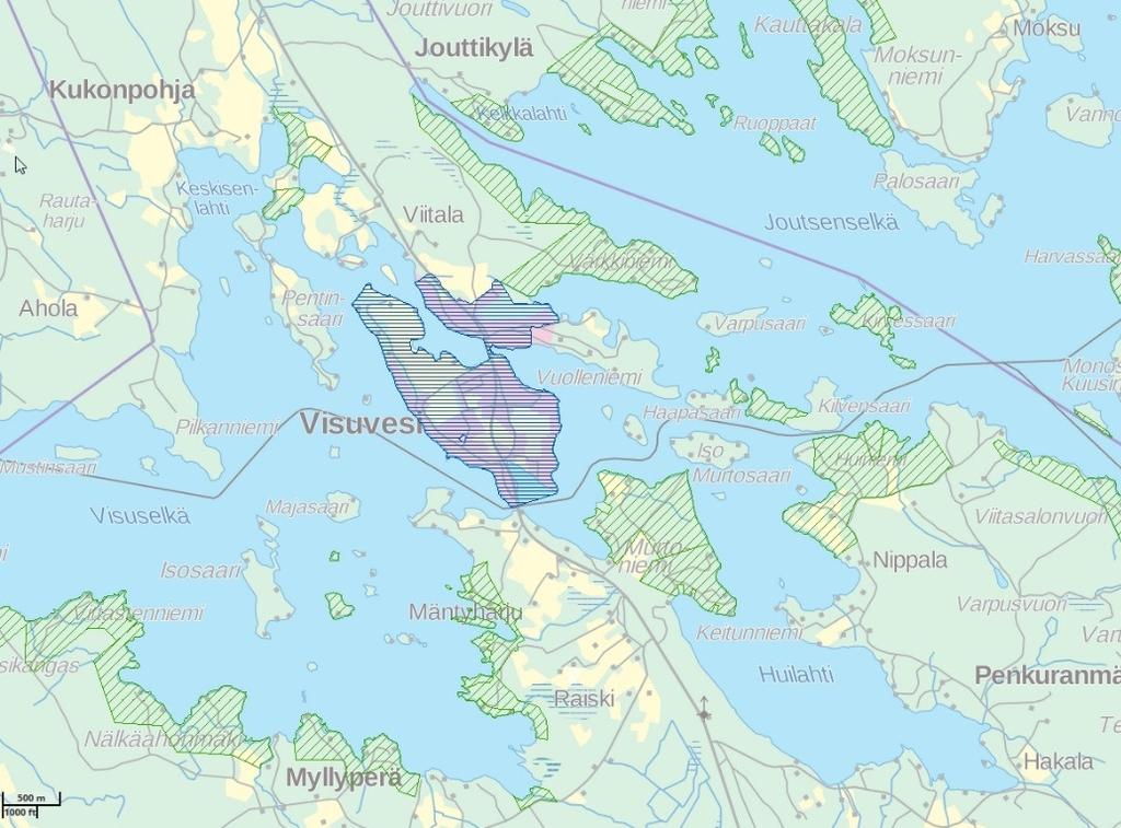 Kirkonkylän asemakaavaalueen pinta-ala on 540 ha ja Ruhalan 40 ha.