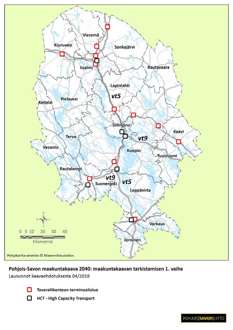 kumotaan tavaraliikenteen terminaalialueiden merkinnät Kuopion