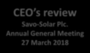 Solar thermal technology taken to the next level CEO s