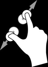Napauttaminen tai valitseminen Napauta näyttöä sormella. Käyttöesimerkki: kohteen valitseminen päävalikosta.