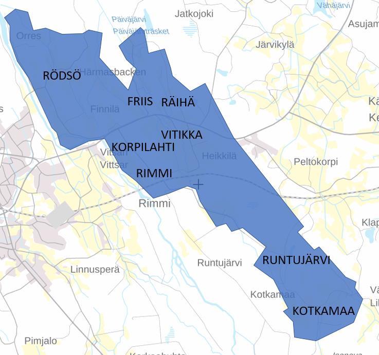 7.1.1.2 Rödsö (osa-alue 2) Alueella on noin 400 nykyistä rakennuspaikkaa ja vaiheyleiskaavalla osoitetaan 128 uutta