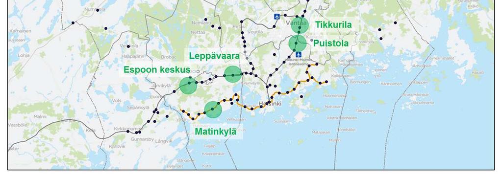 10 merkittävintä asemaa päästövähennyksen määrässä mitattuna, PYÖRÄT Kuvassa on esitetty, mitkä liityntäpysäköintiasemat vähentävät eniten CO 2 -päästöjä vuonna 2025.