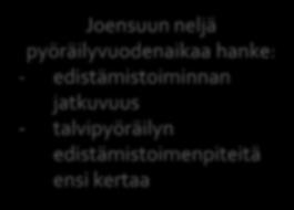 JALANKULUN JA PYÖRÄILYN EDISTÄMISTYÖ ON JATKUVAA TOIMINTAA Toiminnallinen seudullinen