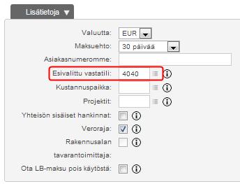 Nedan syns fakturanumret i skattedeklarationen: Jos olet lisäksi rekisteröinyt tavarantoimittajalle ennalta määritellyn