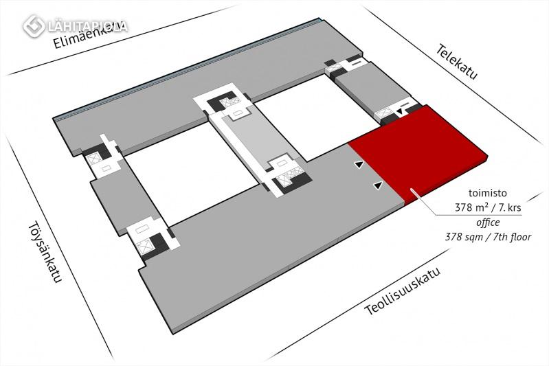 Toimisto 378 m² / 7. krs.