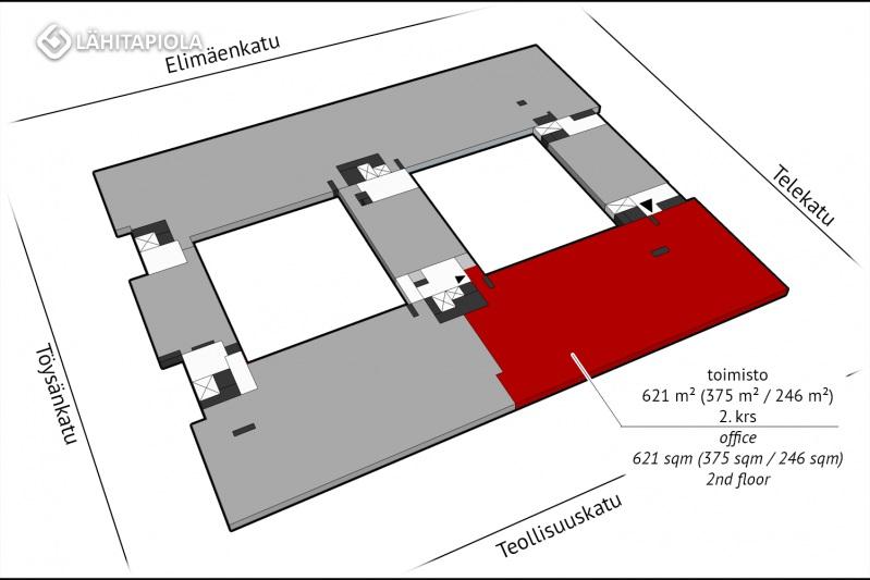 Toimisto 621 m² / 2. krs.