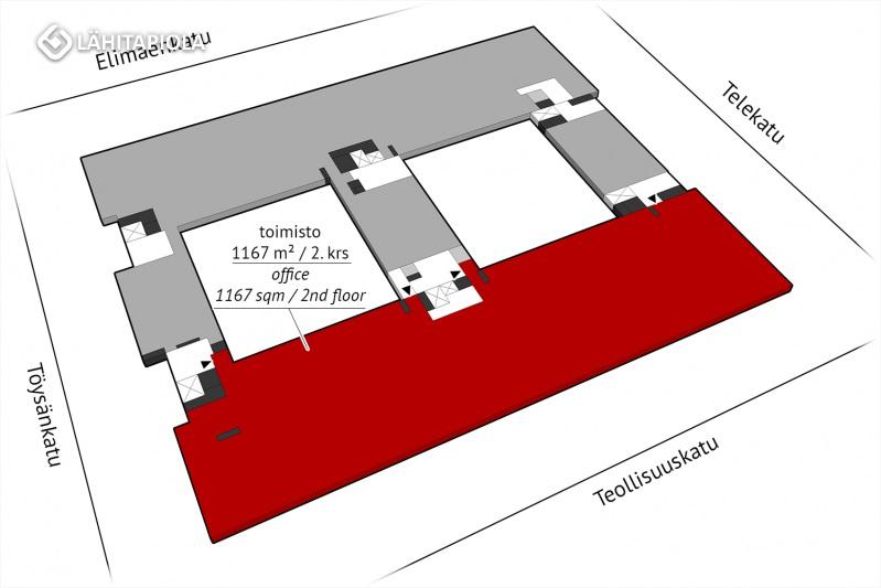 Toimisto 1167 m² / 2. krs.