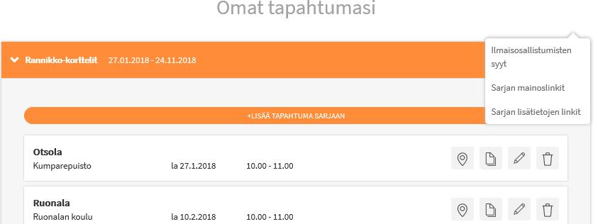 5. Tapahtumasarjan määrittelyt / 2 Valitse ylemmän oranssin palkin kolme pistettä.