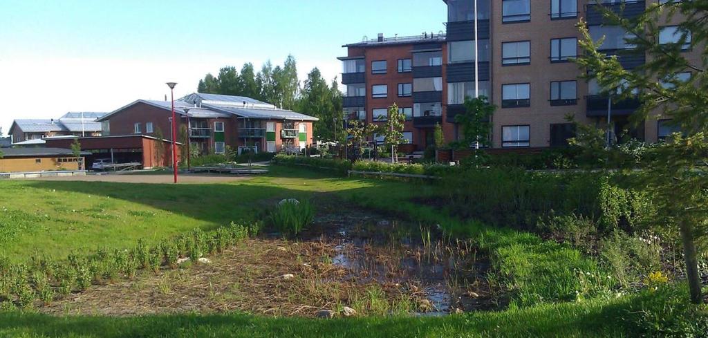 Lisäksi viherpainanteiden luontainen kasvillisuus tehostaa kiintoaineksen pidättymistä ja olosuhteista riippuen mahdollistaa liuenneiden epäpuhtauksien osittaista pidättymistä.