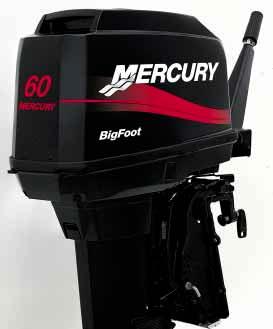 Tasaisesti toimiva 967 cm3:n lohko kolmisylinterisissä Mercury-malleissa 60 40, antaa oivallisen kiihtyvyyden ja huippunopeuden,