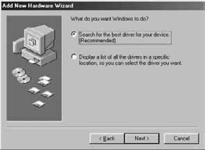 ASENTAMINEN KÄSIN Windows 98:n ajuri asennetaan käsin noudattamalla