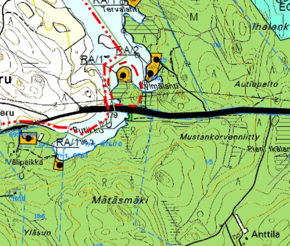 FCG Suunnittelu ja tekniikka Oy Kaavaselostus 3 (8) Kuva 2. Ote Tuusjärvi-Hiidenlahti rantaosayleiskaavasta Asemakaavat Alueella ei ole voimassa olevia asema- tai ranta-asemakaavoja.