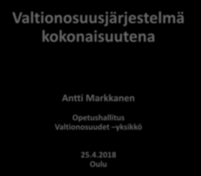 kokonaisuutena Antti Markkanen