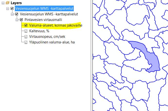 Pintavesien virtausmalli Aineisto Aineisto on laskettu Maanmittauslaitoksen maastotietokannan sekä Suomen ympäristökeskuksen valuma aluejaon perusteella.