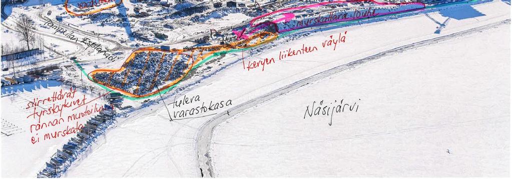 Täytöt ovat nyt painuneet 4 vuotta ja painopenkereet ovat tehneet tehtävänsä ja ne voidaan purkaa. Mursketta tarvitaan kanavan pohjalaatan ja tukimuurien alle n.