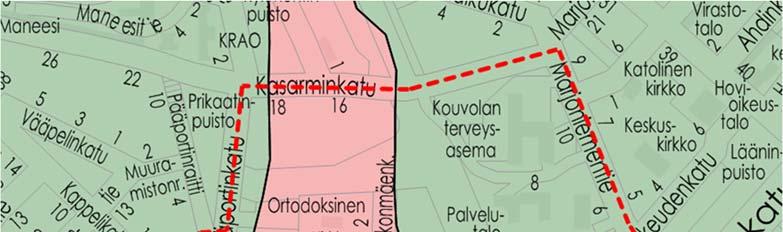 Maaperätiedot (vihreä = hiekkaa, punainen = kallio). 3.4.