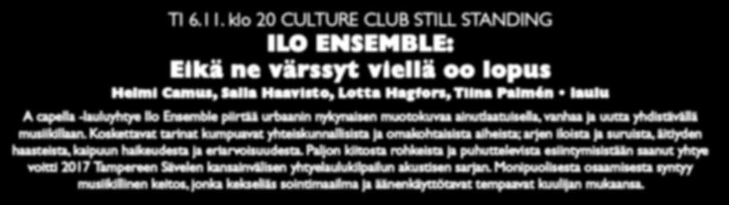 urbaanin nykynaisen muotokuvaa ainutlaatuisella, vanhaa ja uutta yhdistävällä musiikillaan.