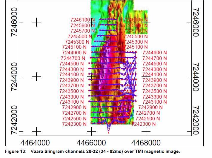 2.2.1 Kuhmo Metals Oy:n tutkimusten tulokset ALTONA MINING LTD/KUHMO METALS OY Geofysiikka Slingram MLEM mittausta suoritettiin maalis- ja huhtikuussa 2008 kahdella alueella:kauniinlammen alueella ja