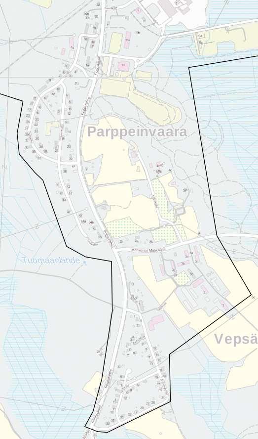 Nopeusrajoitukset, muutosehdotukset taajaman eteläosa - Yläkoulun ja urheilukeskuksen alue Aluerajoitus 30 km/h - Sissipolku, Roivaanpolku alue Tarpeettomat merkit