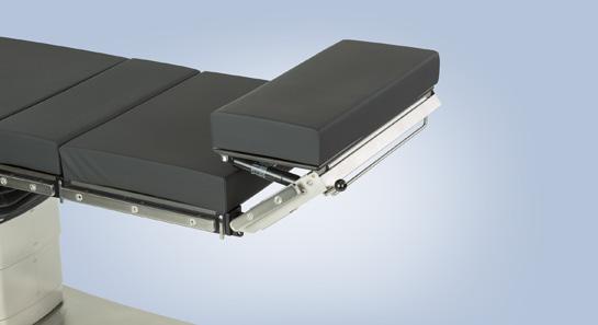 Leikkauspöydän tasoihin on valittavissa kahdentyyppisiä patjoja: viskoelastisissa (VEF) lämpömuovautuvissa patjoissa on korkealaatuinen kaksikerroksinen rakenne, jossa päällimmäisenä oleva kerros