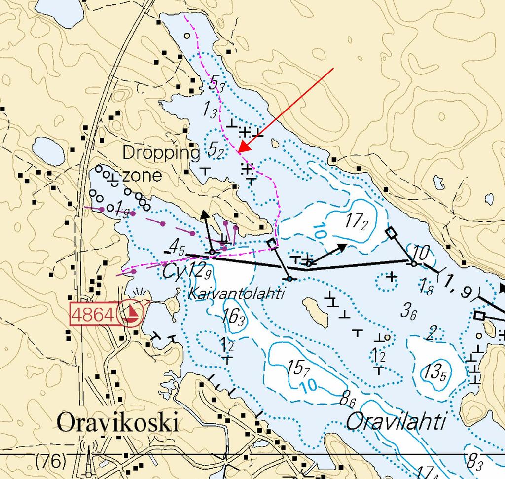 1 M232 Seuraavien pisteiden välille: Mellan följande positioner: Between the following positions: (1) 62 35.397'N 27 36.511'E (2) 62 35.448'N 27 37.220'E (3) 62 35.460'N 27 37.238'E (4) 62 35.
