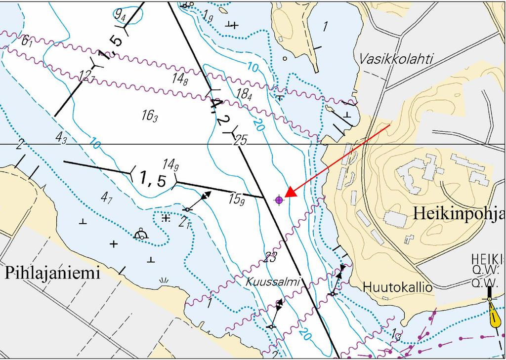 M225, M225.1 282 /2017 V225, V225.1 266 /2017 Ajankohta: n. 19.1.2018 asti Tidpunkt: till ca 19.1.2018 Time: until about 19 January 2018 Viite/Referens/Reference: 121(T) /2017 Kuussalmeen, Laitaatsalmen väylän läheisyyteen on asennettu mittauslautta, jonka yhteydessä on erikoismerkki.