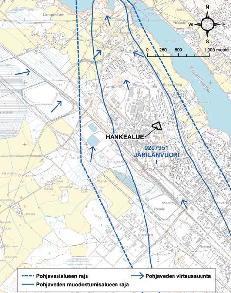 5.4.2 Pohja- ja orsivedet Harjavallan Suurteollisuuspuisto sijoittuu Järilänvuoren I luokan pohjavesialueelle (Kuva 13).