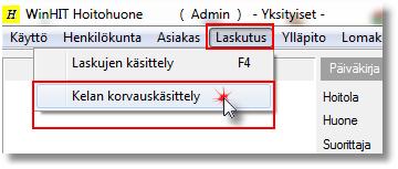 5 / 20 3. KÄSITTELYIKKUNAN KÄYTTÖ 3.1. Kelan korvauskäsittelyn avaaminen Löydät Kelan korvauskäsittelyn sekä Hoitohuoneesta että Ajanvarauksesta.