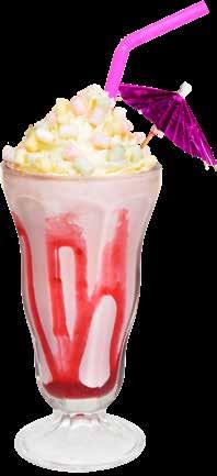 SÅ HÄR ÖR DU EN ÄCKER IKSHAKE I ETT SUNDAE-AS ör ränder på insidan av Nic sundaeglaset med Nic jordgubbstopping.