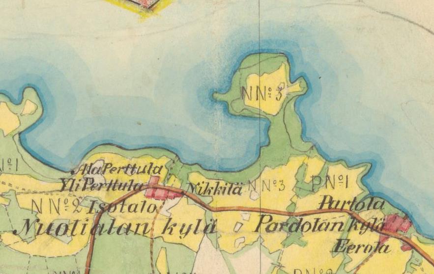 Kartta 7. Pitäjänkartta vuodelta 1903 (osa).