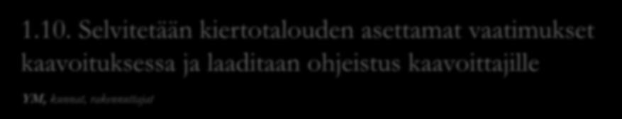 Varmistetaan materiaalikatselmusten rahoitus ja laajentaminen uusille toimialoille YM, kunnat,