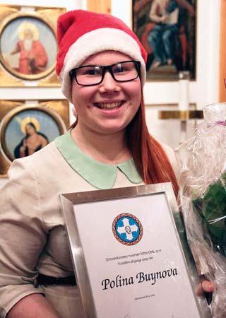TAIPALE ONNEA POLINA ONL:N VUODEN 2017 KERHO-OHJAAJA! Polina Buynova on Taipaleen seurakunnan iloa ja valoa leiskuva nuorisotyön kultakimpale.