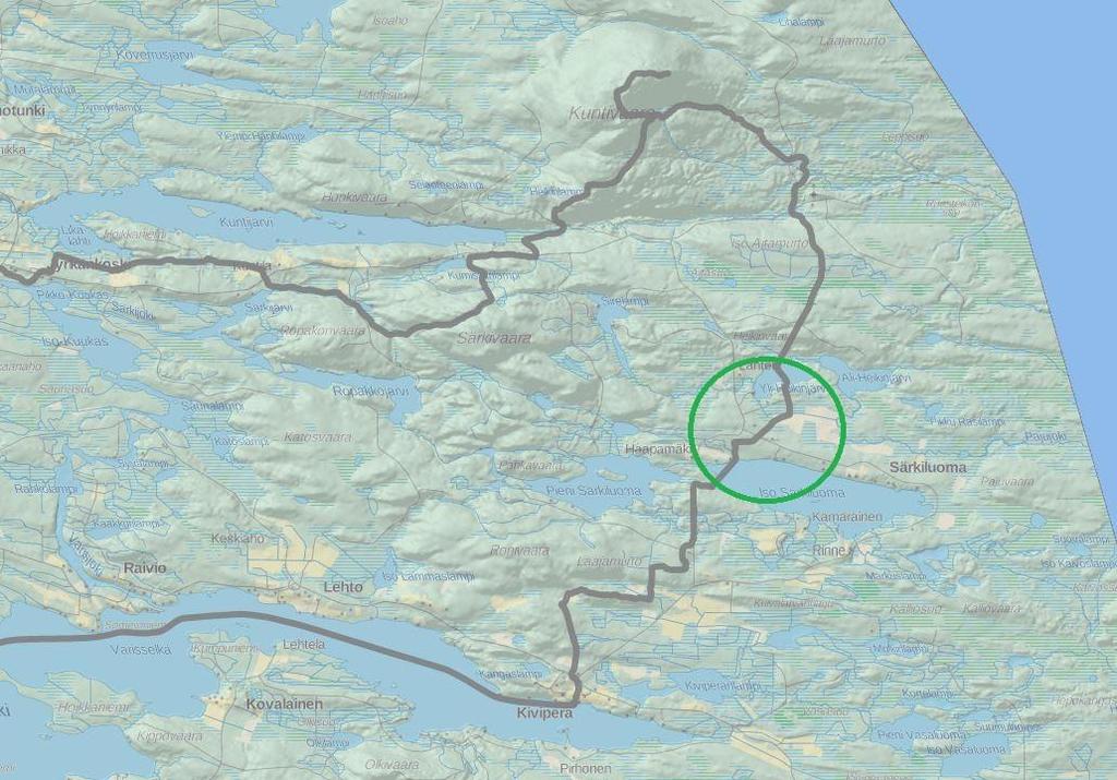 YLI-HEIKINJÄRVEN RANTA-ASEMAKAAVA 14 ************************** Kuva 10 Kelkkaurat alueen lähistöllä 3.1.5 Maanomistus 3.2.