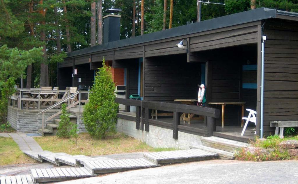 Mökkikylän huoltorakennus m² sisältää sauna-,