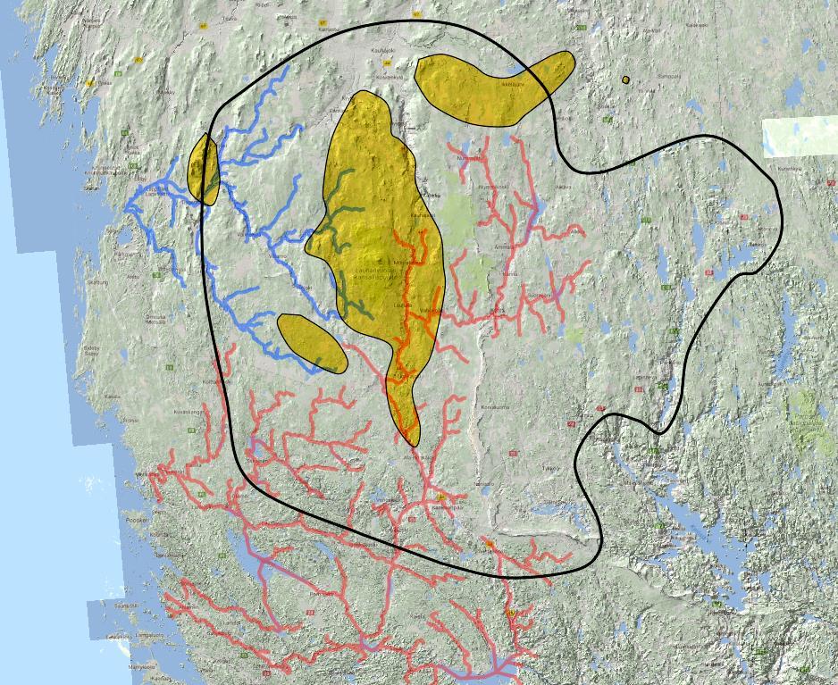 Kallioperän rapautuminen Suomen kallioperän yli 10 km kulunut pois Rapautuminen entisaikojen lämpimissä ilmastoissa Kiviaineksen
