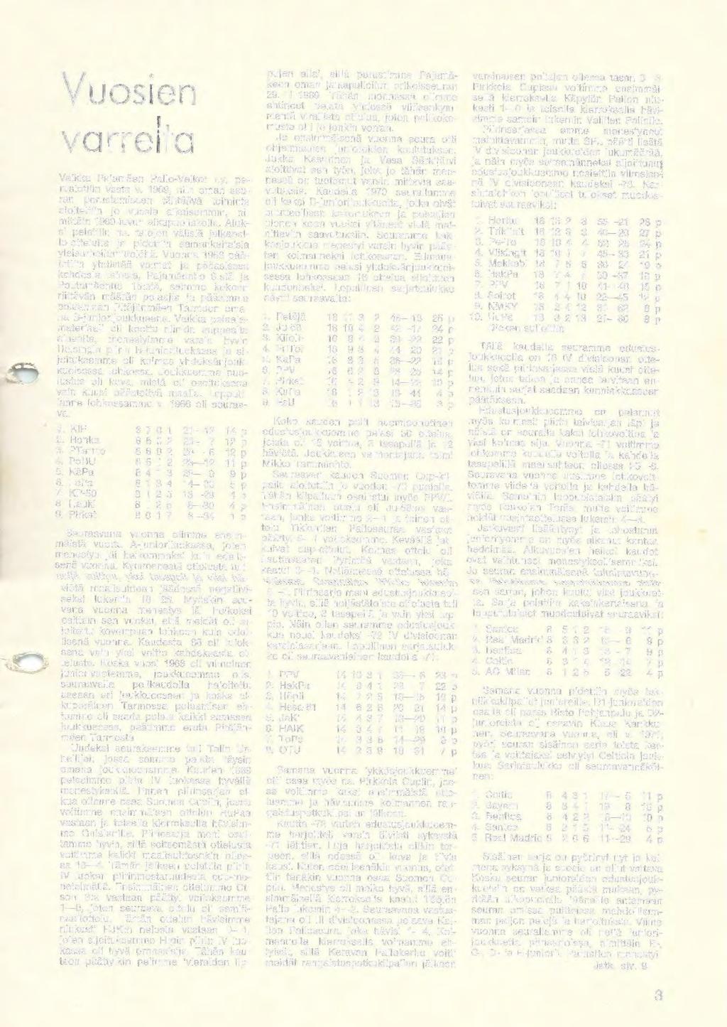 Vuosien varrelta Vaikka Pajamäen Pallo-Veikot r.y. perustettiin vasta v. 1969, niin n seuran perustamiseen tähtäävä toiminta aloitettiin jo vuosia aikaisemmin, nimittäin 1960-luvun alkupuoliskolla.