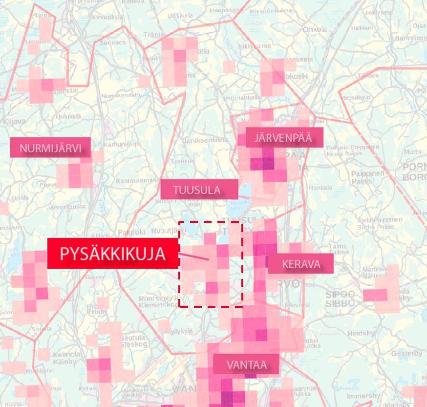 VÄESTÖNKESKITTYMINEN JA VÄESTÖENNUSTE Tuusulan väestöstä valtaosa keskittyy kohteen lähistölle Hyrylään Tuusulan väestöennusteen mukaan kunnan asukasmäärä kasvaa vuoteen 2040 mennessä yli 44