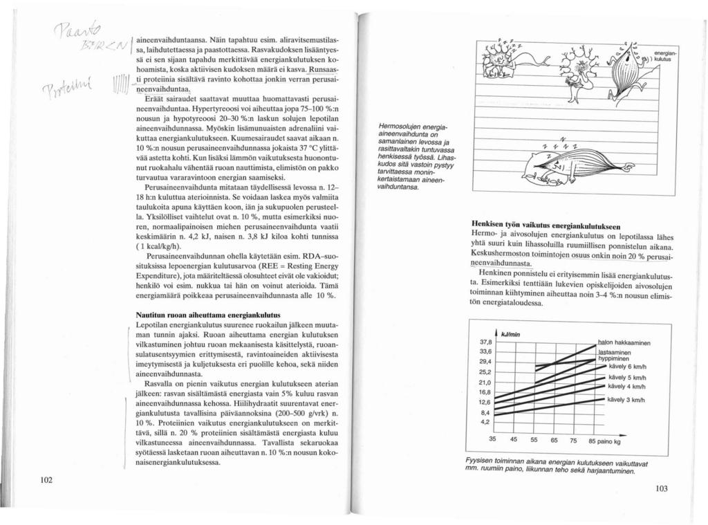 102, r11a: (V1I,V' 1<'r J),/ Iaineenvaihduntaansa. Näin tapahtuu esim. aliravilsemustilas ",,,~ ;'fo/ sa, laihdutettaessa ja paastottaessa.