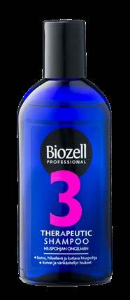 värikäsitellyille hiuksille & kuivalle ja kutiavalle hiuspohjalle Aran, hilseilevän ja kuivan hiuspohjan hoitoon Rauhoittaa ärtynyttä ja kutiavaa hiuspohjaa Suojaa hiusväriä ja antaa kiiltoa Biozell