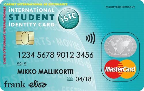 ISIC Alennuksia lennoista ja nähtävyyksistä voi saada ISIC-kortilla: www.frank.