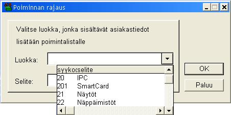 Paina OK. Haku käynnistyy. Merkiksi tästä ruudulle tulee pieni ikkuna, jossa on teksti Seuraava asetettu luokka ja ikkunan alareunassa vaakasuora palkki alkaa edetä.