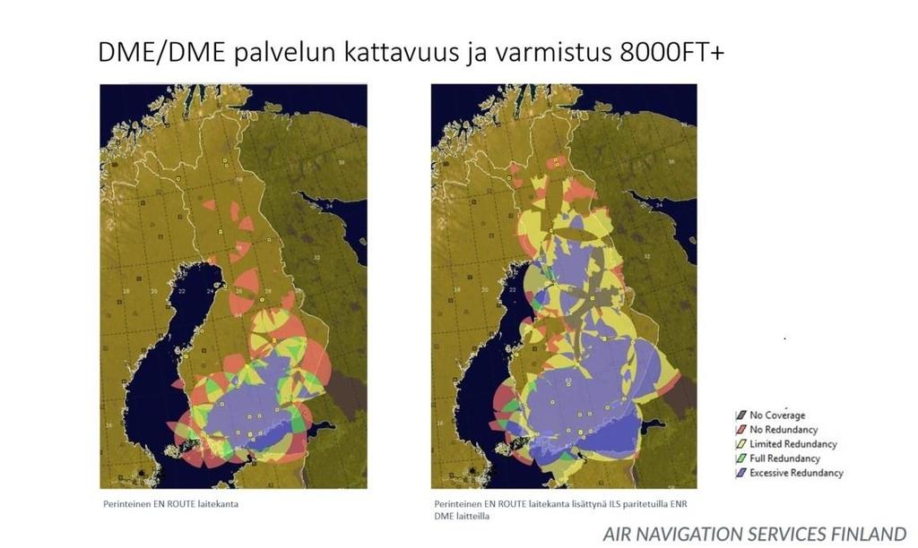 ANS Finland Oy:n tuottama analyysi DME/DME-peitosta yli 8000 jalan (n. 24