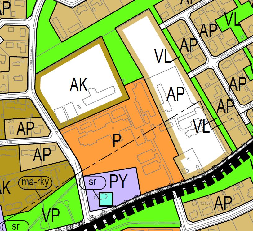 UTRAN METSÄOPPILAITOKSEN TONTTI Utran kirkko AP=pientaloalue AK=kerrostaloalue P=palvelujen ja hallinnon alue Käyttö monipuolistuu.